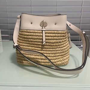 Kate Spade woven and leather bucket bag